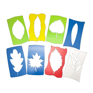 8 POCHOIRS FEUILLES PLASTIQUE RECYCLE